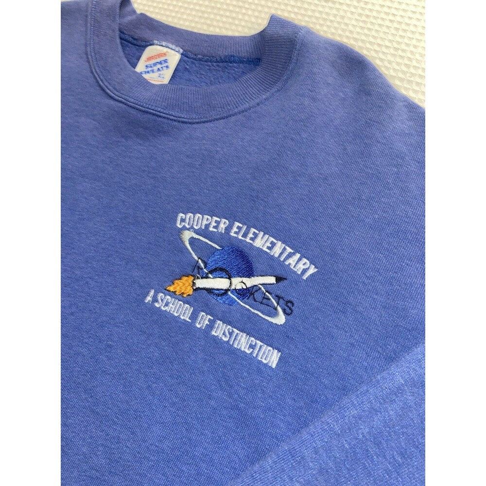 Vintage Jerzees Crewneck Sweatshirt Men's Large Super Sweats Cooper Elementary